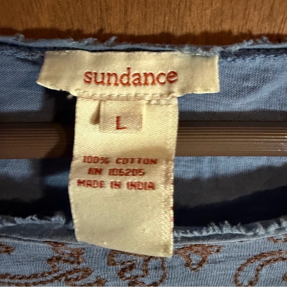 Sundance Long Sleeve Embroidered Beaded Top Size Large Bohemian Coachella Style - Picture 7 of 8